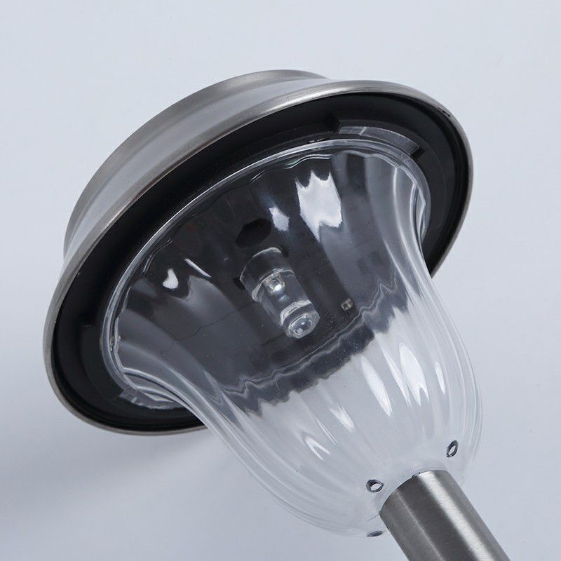 Pena Außen-Wegeleuchte Schüssel Solarenergie Silber, 40CM lang - Cueteks