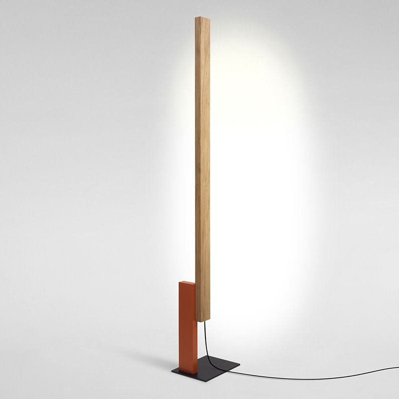 Edge Minimalistisch Lineare Stehleuchte, Holz & Metall, 4 Farben - Cueteks
