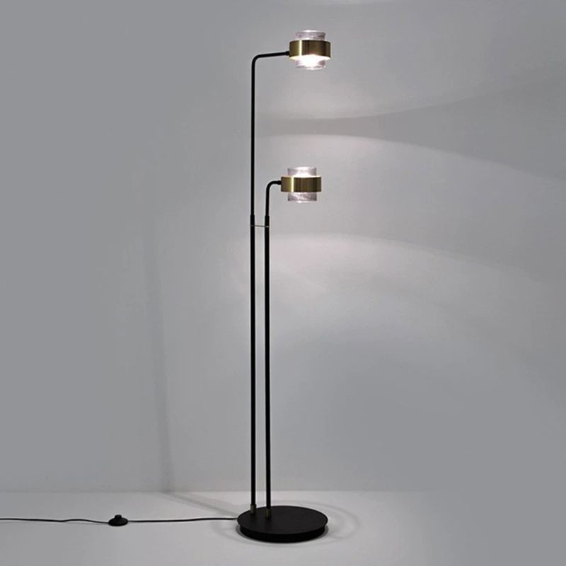 Salgado Schwarze Stehlampe, Metall, 2-flammig, 170CM Lang - Cueteks