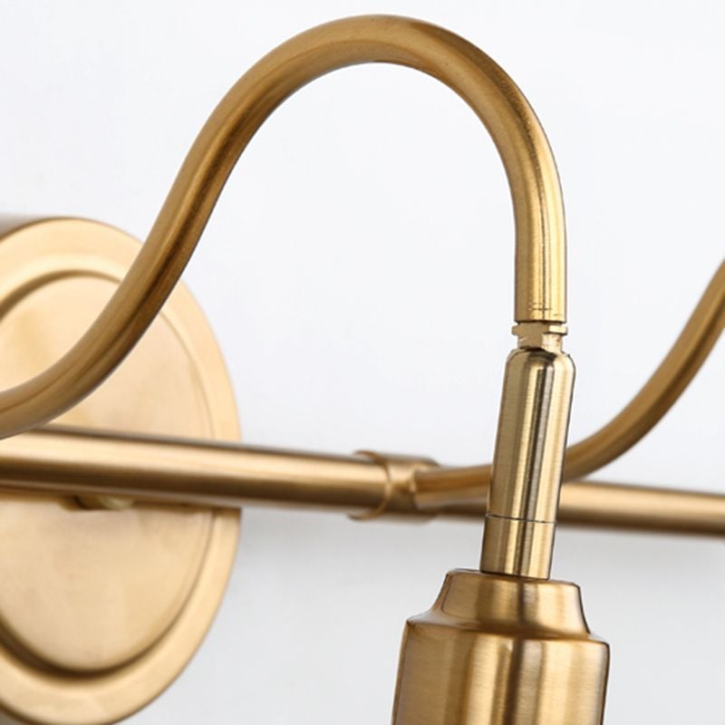 Eryn Postmoderne Goldene Spiegelfront Waschtisch-Wandleuchte, 2/3/4-flammig - Cueteks