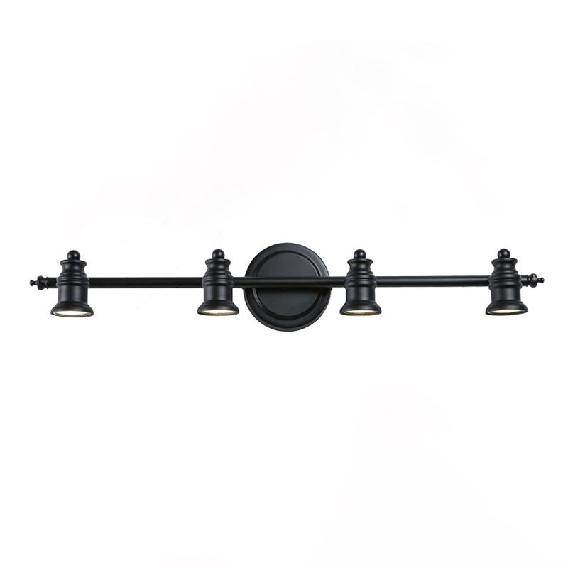 Alessio Schwarzer Spiegel Front Vanity Wandleuchte, 2/3/4-flammig - Cueteks
