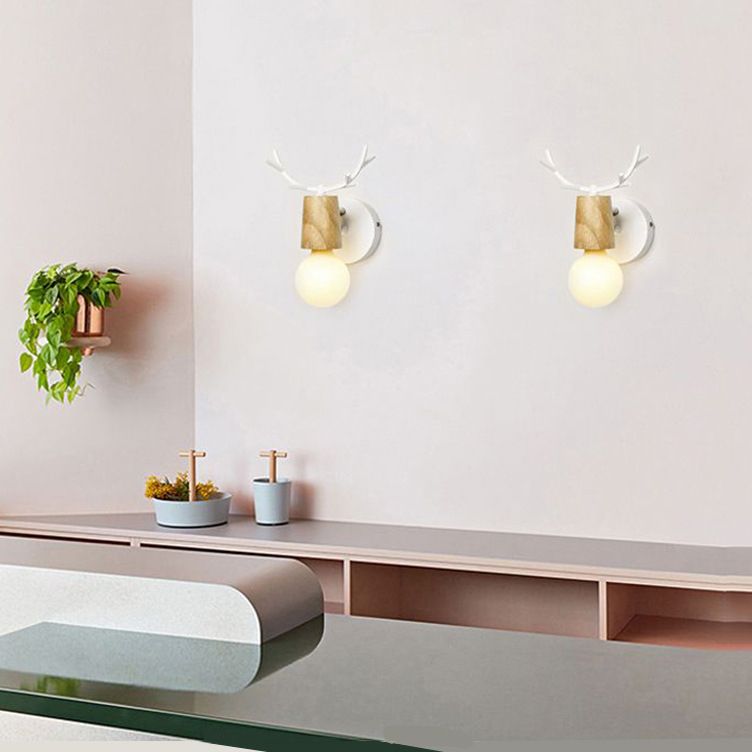 Ozawa Hirsche Spiegelfront Waschtisch-Wandleuchte, Metall & Holz, 2 Farben - Cueteks