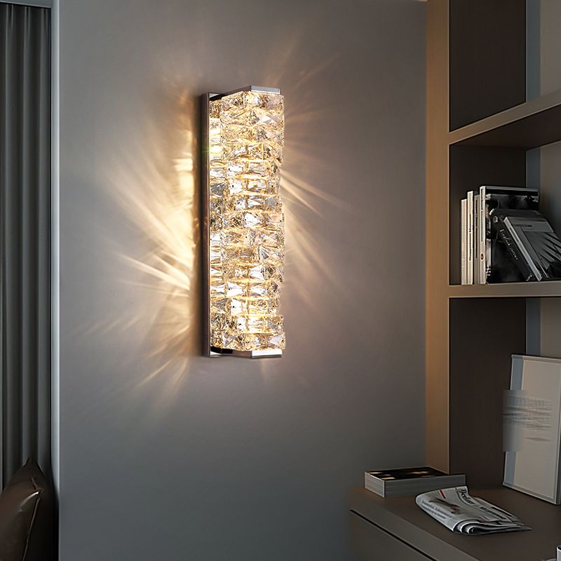 Kristy Spiegelfront Waschtisch-Wandleuchte, Kristall und Metall, 25/47/60CM Lang - Cueteks