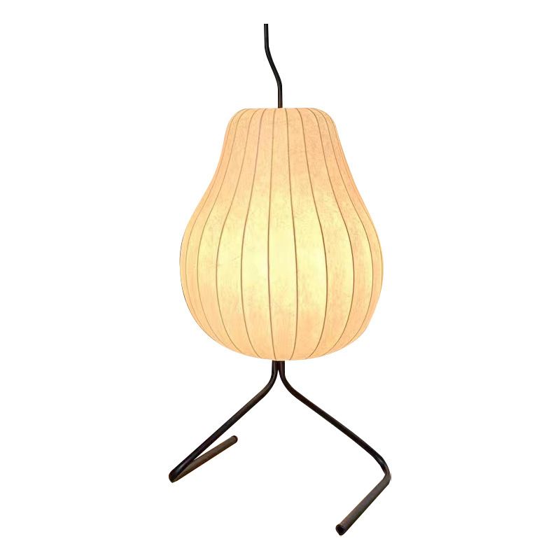 Renée Birnenförmige Stehleuchte, Kunstseide & Metall, 74/86CM Lang - Cueteks