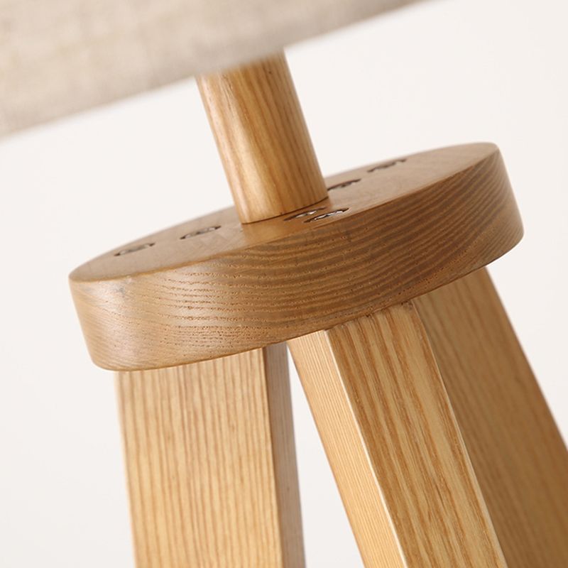 Ozawa Stehleuchte, Holz & Textil, 152CM Lang - Cueteks