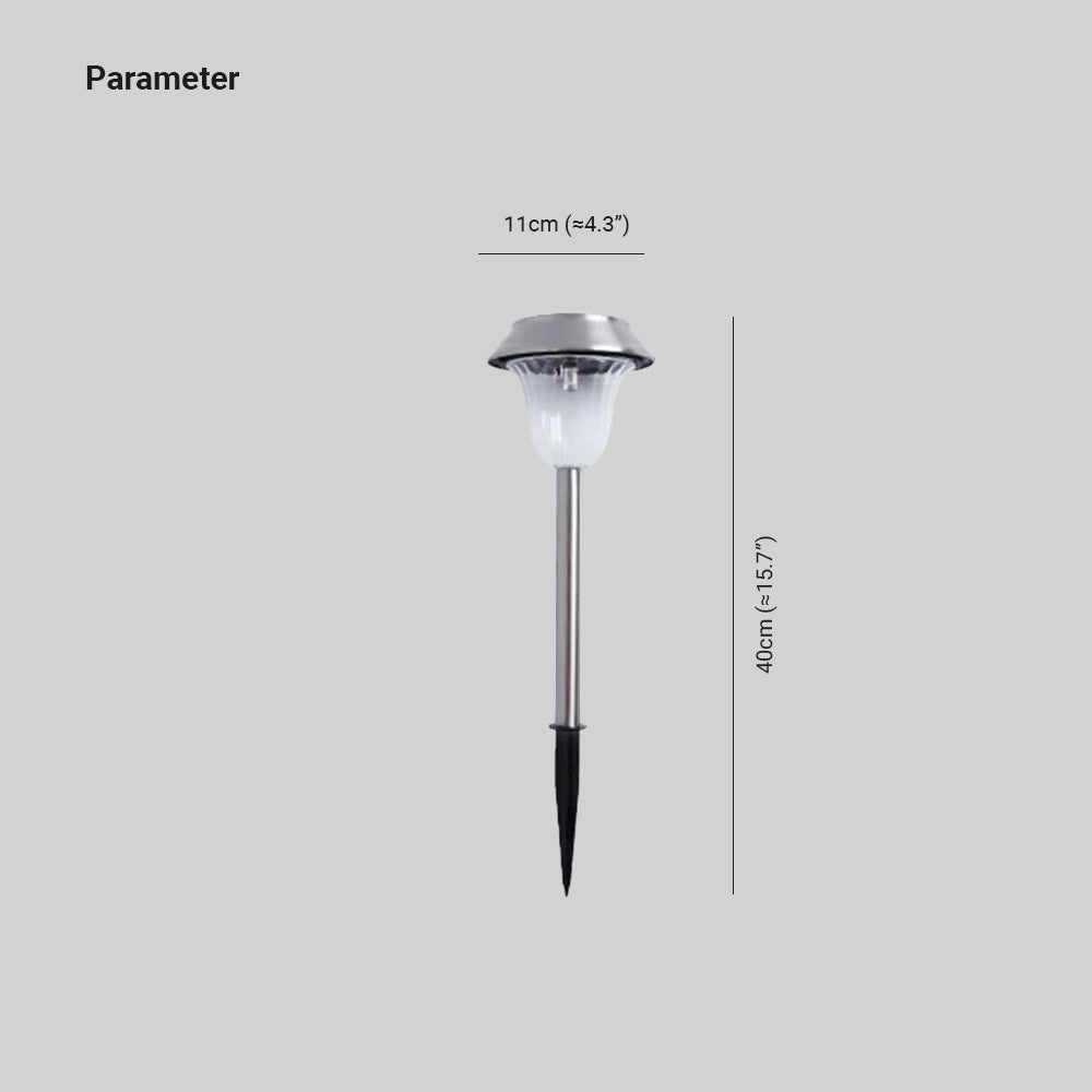 Pena Außen-Wegeleuchte Schüssel Solarenergie Silber, 40CM lang - Cueteks