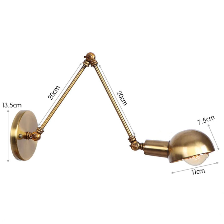 Brady Faltbare Retro Wandleuchte aus Eisen - Cueteks