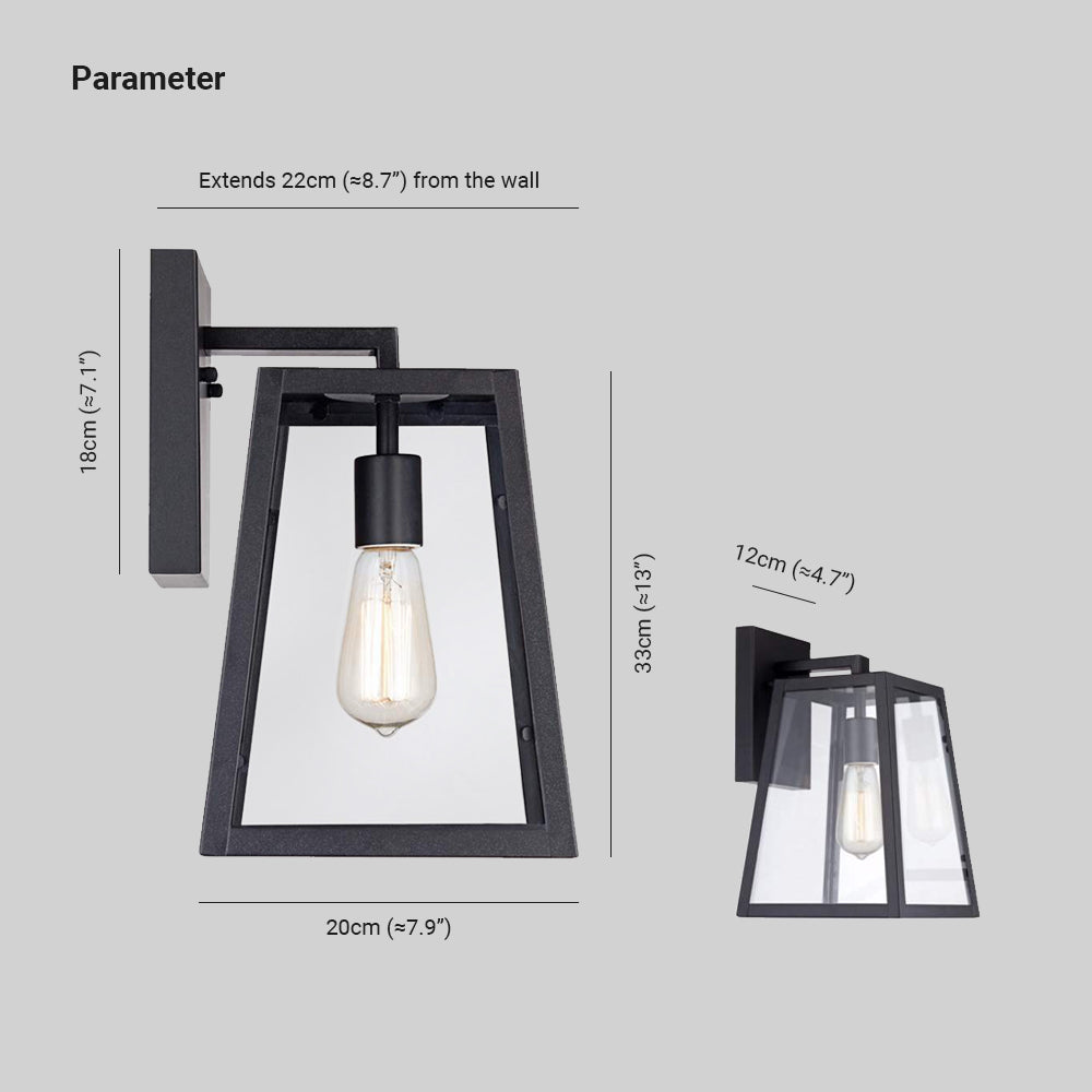 Alessio Schwarz Außenbereich Wandlampe, ∅20CM - Cueteks