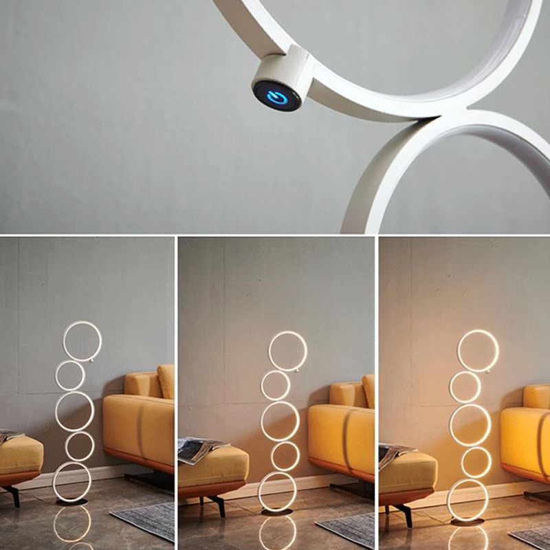 Arisha Ring Stehlampe, 3/5-flammig, 2 Farben, 114/130CM Lang - Cueteks