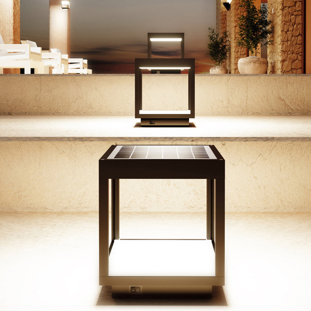 Orr Minimalistisch Außenstehleuchte Solar Schwarz,  27CM/32CM/42CM Lang - Cueteks