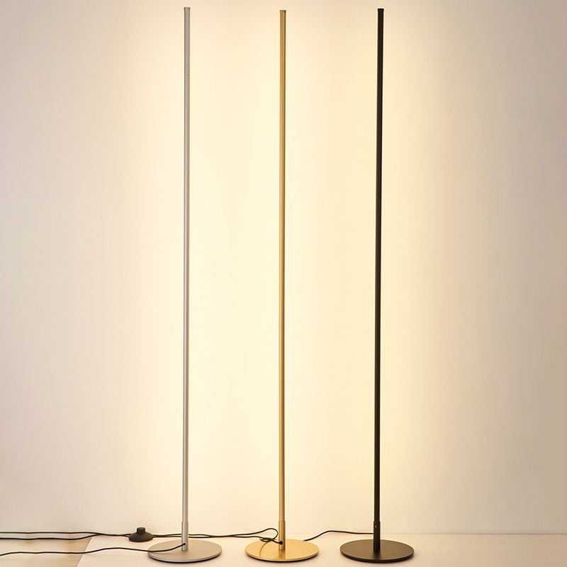 Silver Gold and Black Edge floor lamps shown together