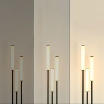 Eryn Schwarze Stehlampe, Metall & Arcyl, 3-flammig, 150CM Lang - Cueteks