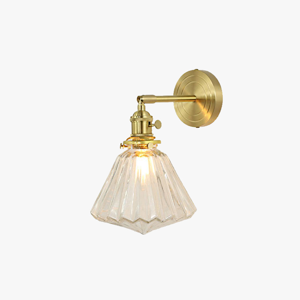 Hailie Waschtisch-Wandleuchte, Messing & Glas, 2 Stile - Cueteks