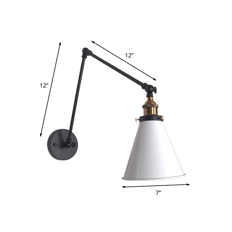 Brady Konische, verstellbare Wandleuchte, Metall - Cueteks