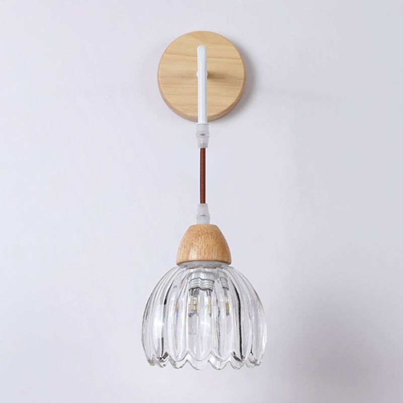 Lily Spiegelfront Wandleuchte Blume, Holz, ∅14CM - Cueteks