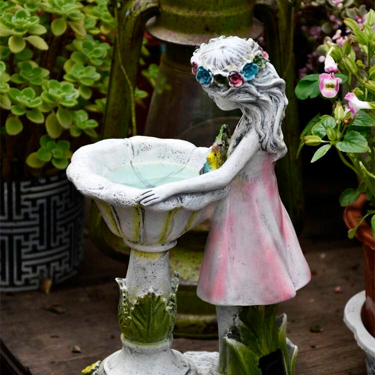 Minori Außenstehleuchte Feenmädchen Rosa Solarenergie, 28CM lang - Cueteks