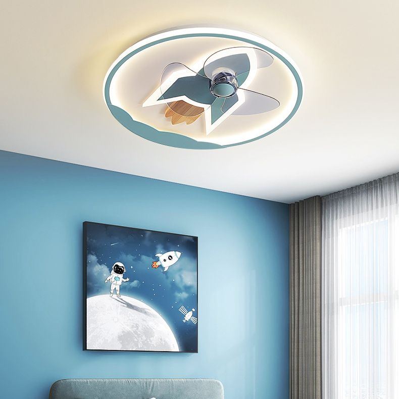 Minori Deckenventilator mit Beleuchtung Raketen-Form, 5 Farben, 2-flammig, ∅46CM/55CM - Cueteks