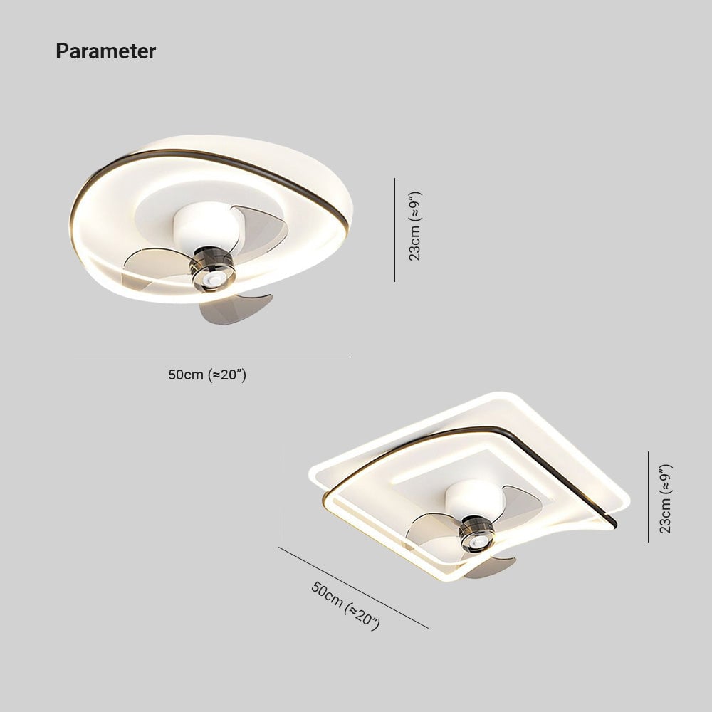 Lacey Deckenventilator mit Beleuchtung Geometrie, 3 Stile, ∅50CM - Cueteks