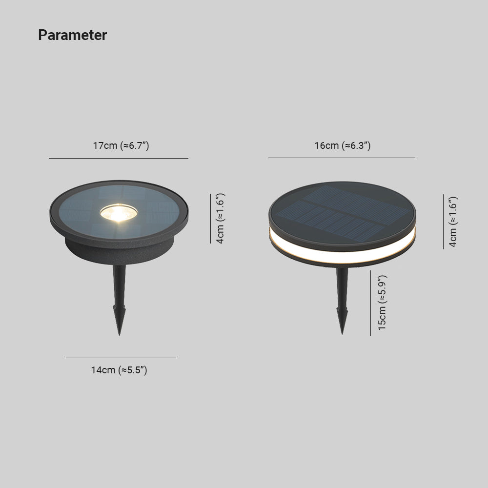 Orr Solar Außen-Treppenleuchte/Bodeneinbaustrahler Schwarz, ∅16/17CM - Cueteks