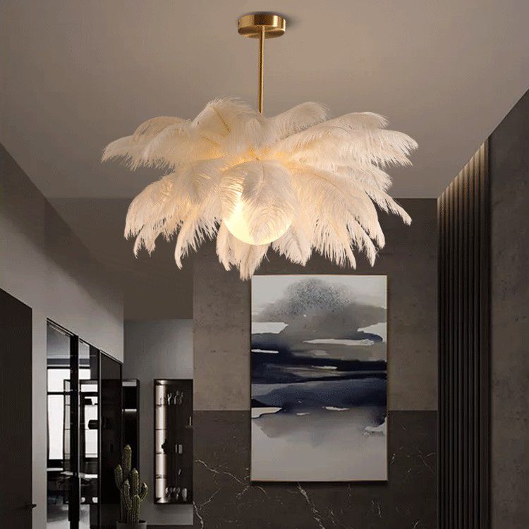 O'Moore  Kronleuchter Straußenfeder Vögel, 2 Stile, ∅56CM/60CM/65CM - Cueteks