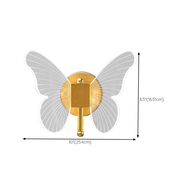 Kady Schmetterling Goldene Vanity Wandleuchte, 25CM Lang - Cueteks