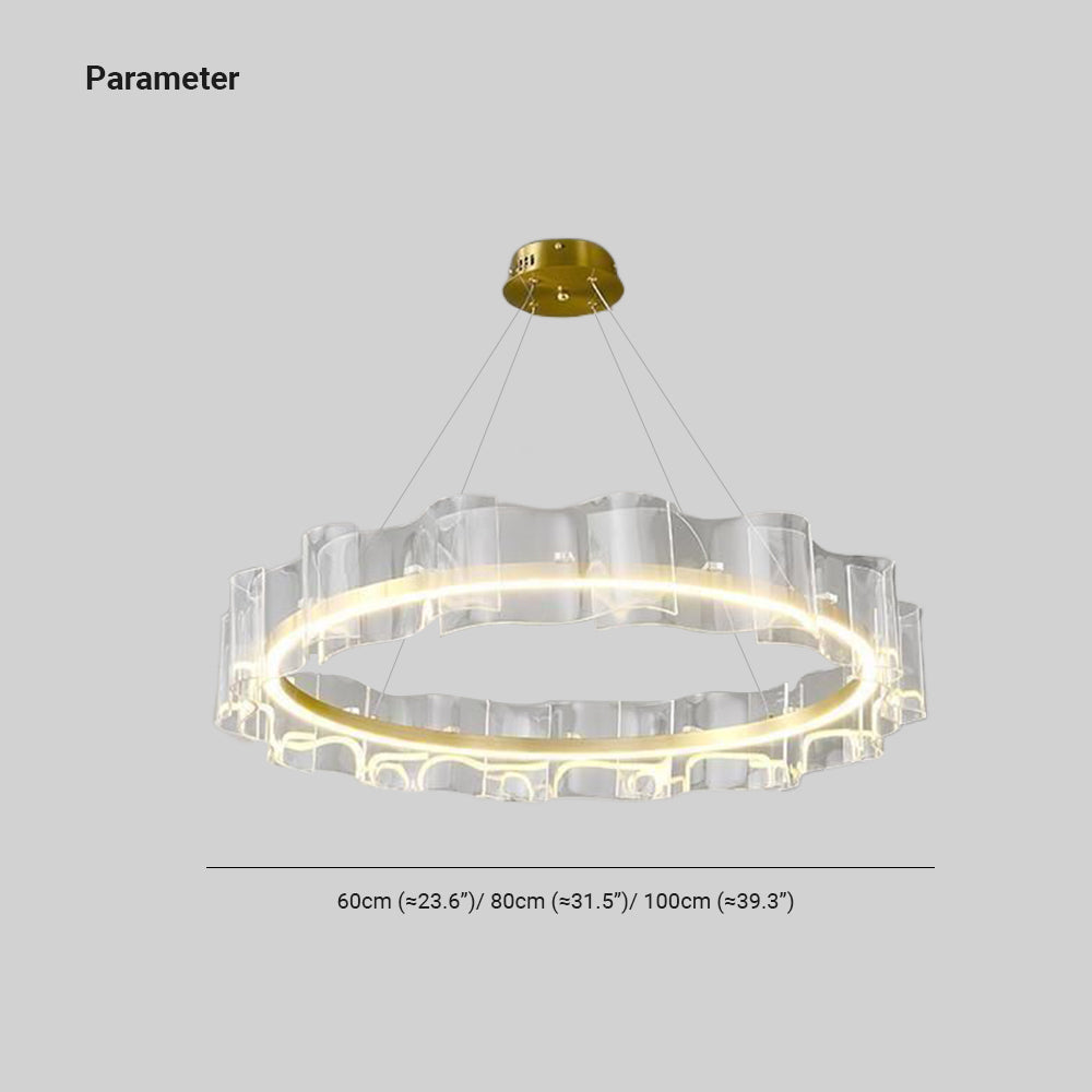 Evette Kronleuchter, Aluminium & Acryl, ∅60/80/100CM - Cueteks