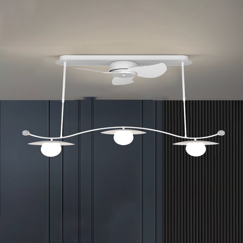 Carins Deckenventilator mit Beleuchtung Weiß, 2 Stile, ∅100/120CM - Cueteks