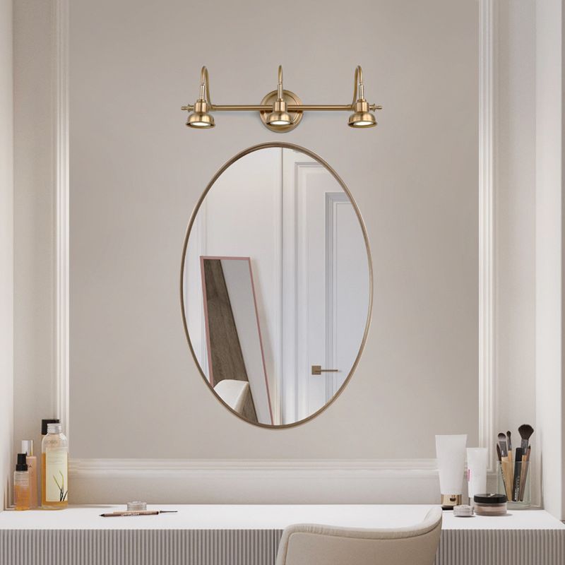 Eryn Postmoderne Goldene Spiegelfront Waschtisch-Wandleuchte, 2/3/4-flammig - Cueteks
