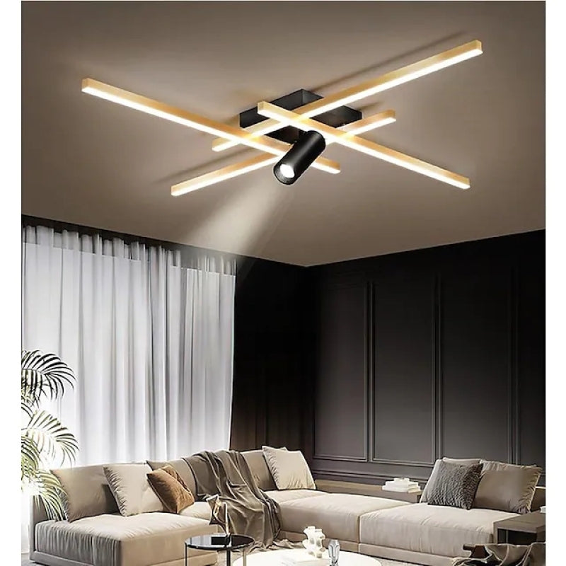 Edge Kunst Dimmbar Deckenleuchte Geometrisch Metall LED für Wohnzimmer,70CM/95CM Lang - Cueteks