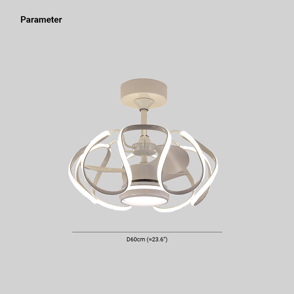 Lacey Deckenventilator mit Beleuchtung Weiß & Kaffee, ∅60CM - Cueteks