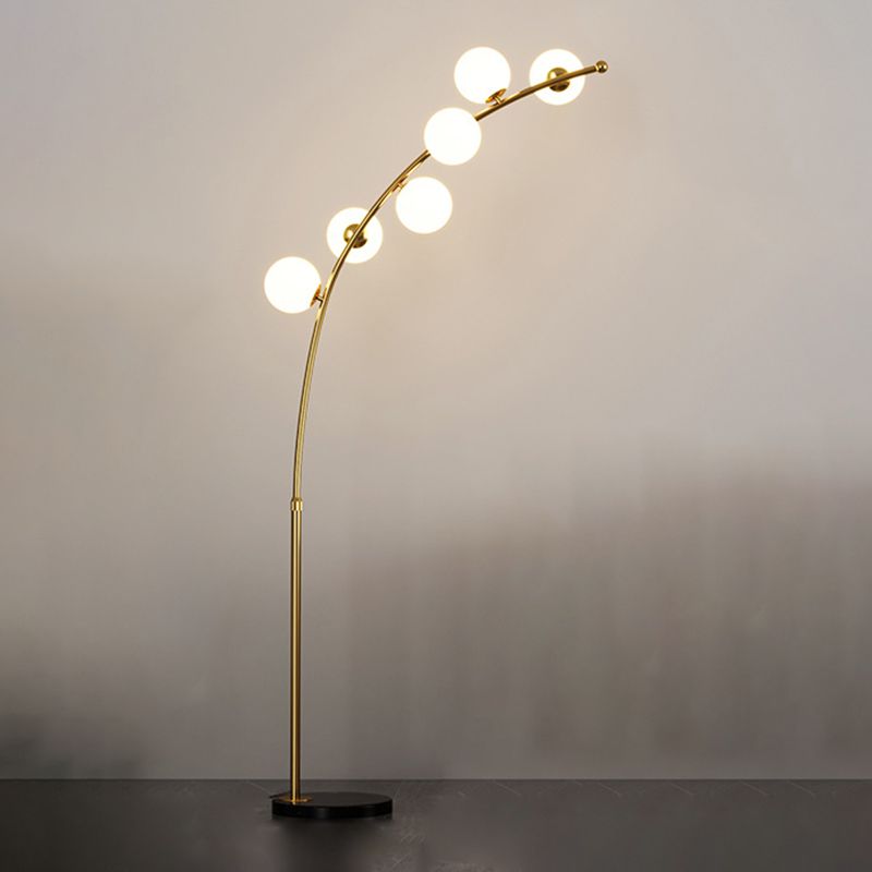 Valentina Bogen Blase Stehleuchte, 2 Farben, 3/4/6-flammig, 200CM Lang - Cueteks