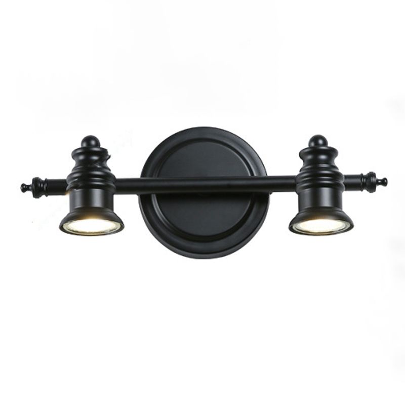 Alessio Schwarzer Spiegel Front Vanity Wandleuchte, 2/3/4-flammig - Cueteks