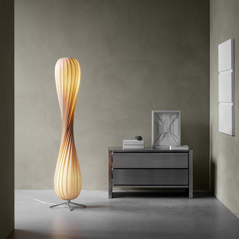 Ozawa Verdrehte Stehleuchte, Holz, 112/144CM Lang - Cueteks