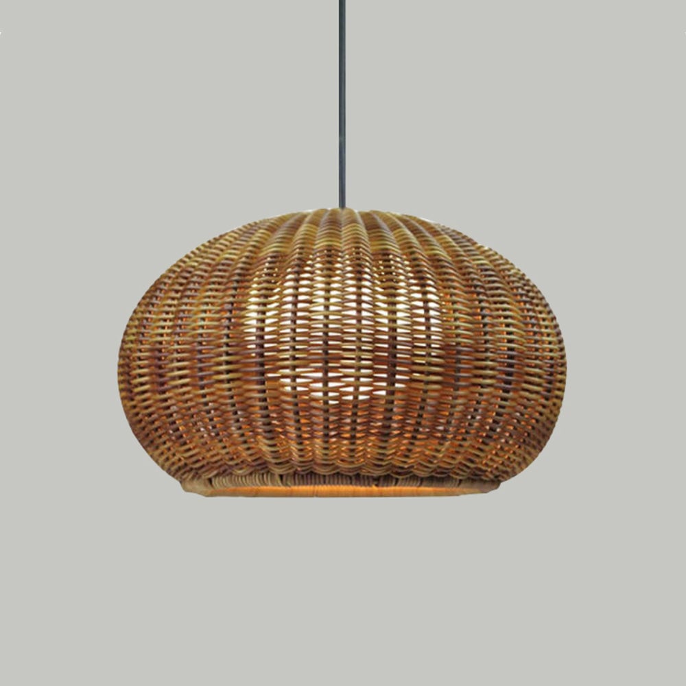 Ritta Außenpendelleuchte, Metall & Rattan, 2 Farben, ∅40/60CM - Cueteks