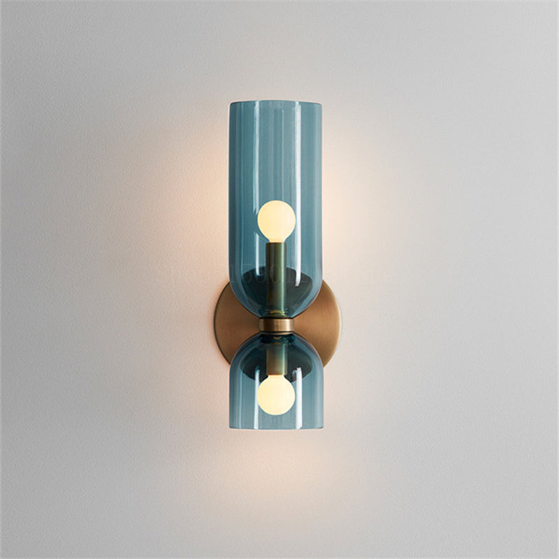 Double Head Glass Wall Lamp LED Sconce for Bedroom - Cueteks