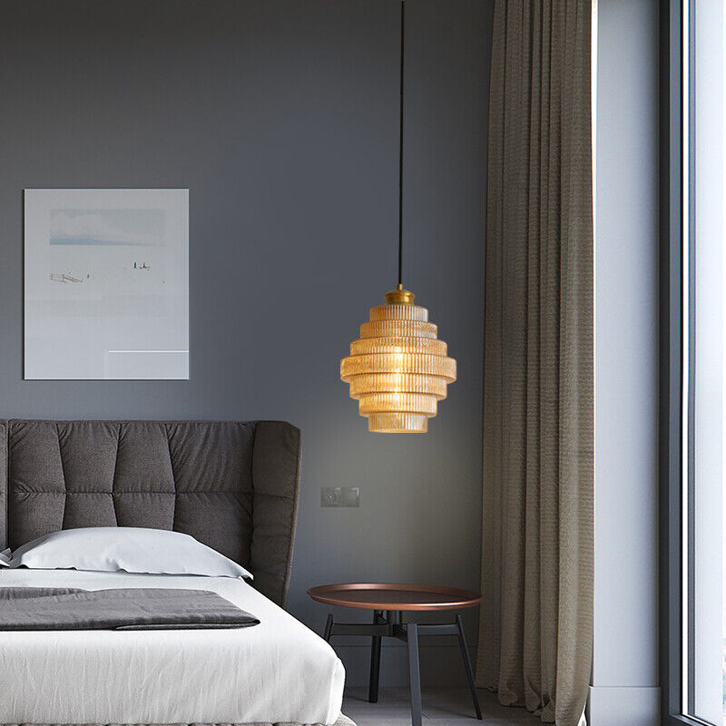 Bottle Shaped Brass Glass Pendant Light - Cueteks