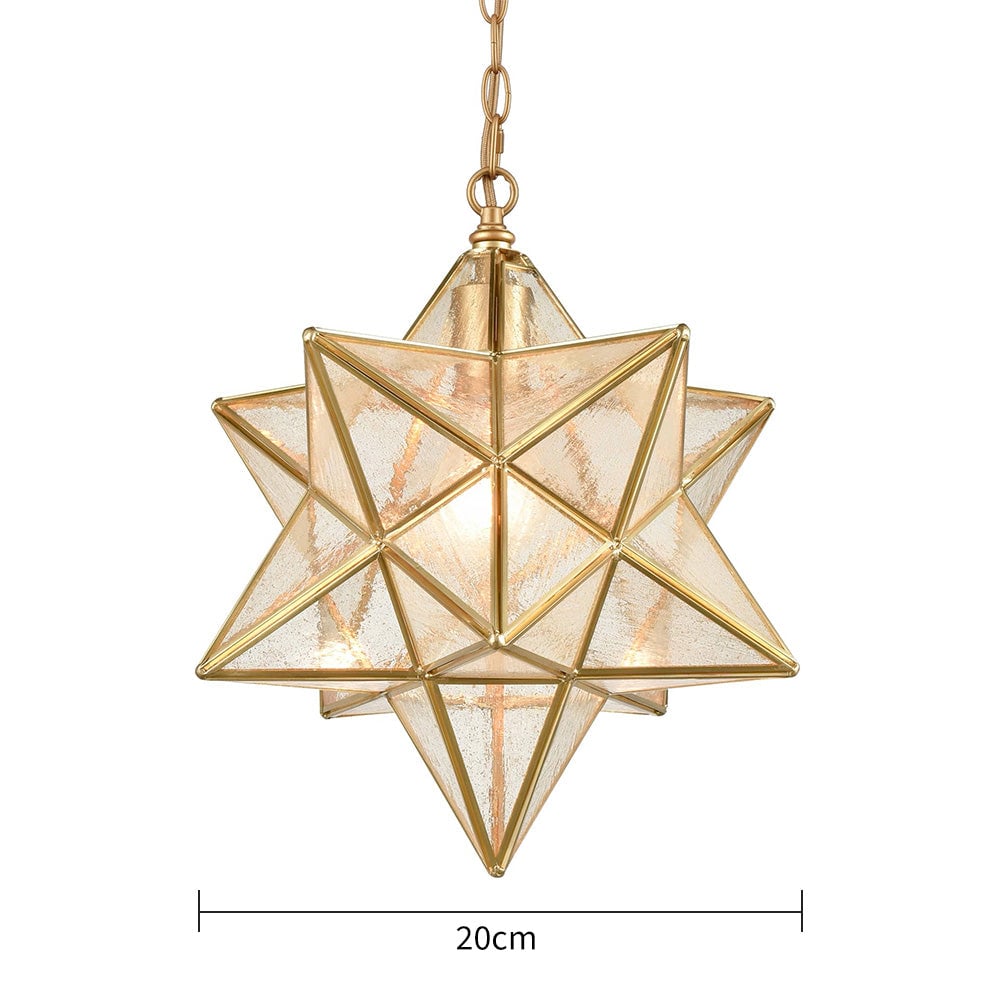 Decorative Star Shape Glass Hallway Pendant Light - Cueteks