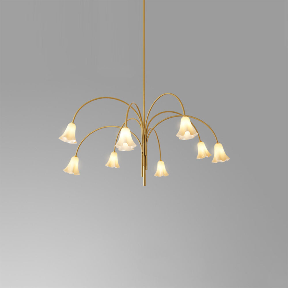 French Vintage Glass Flower Bedroom Chandelier Bauhaus Chandeliers - Cueteks