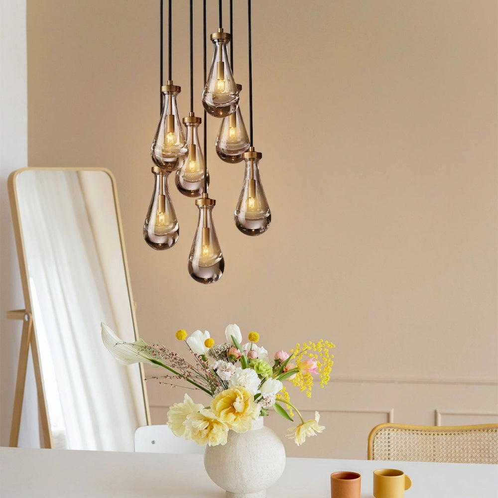 Modern Art Deco Raindrop Chandelier - Cueteks