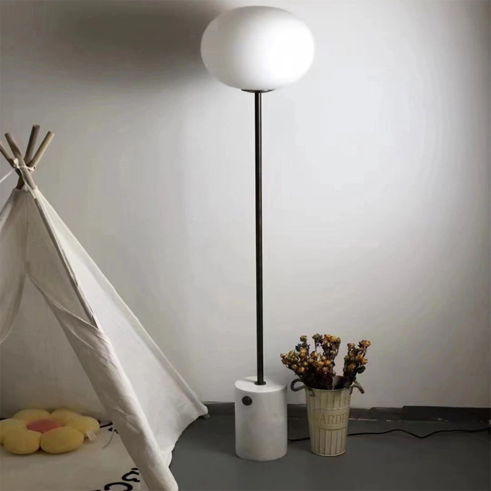 Wabi-sabi Marble Globe Glass Floor Lamp - Cueteks