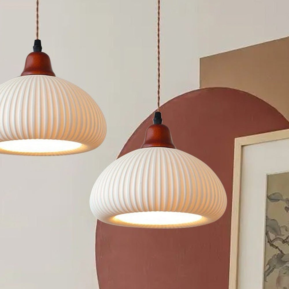 Vintage Nordic Ceramic White Pendant Light For Dining Room - Cueteks