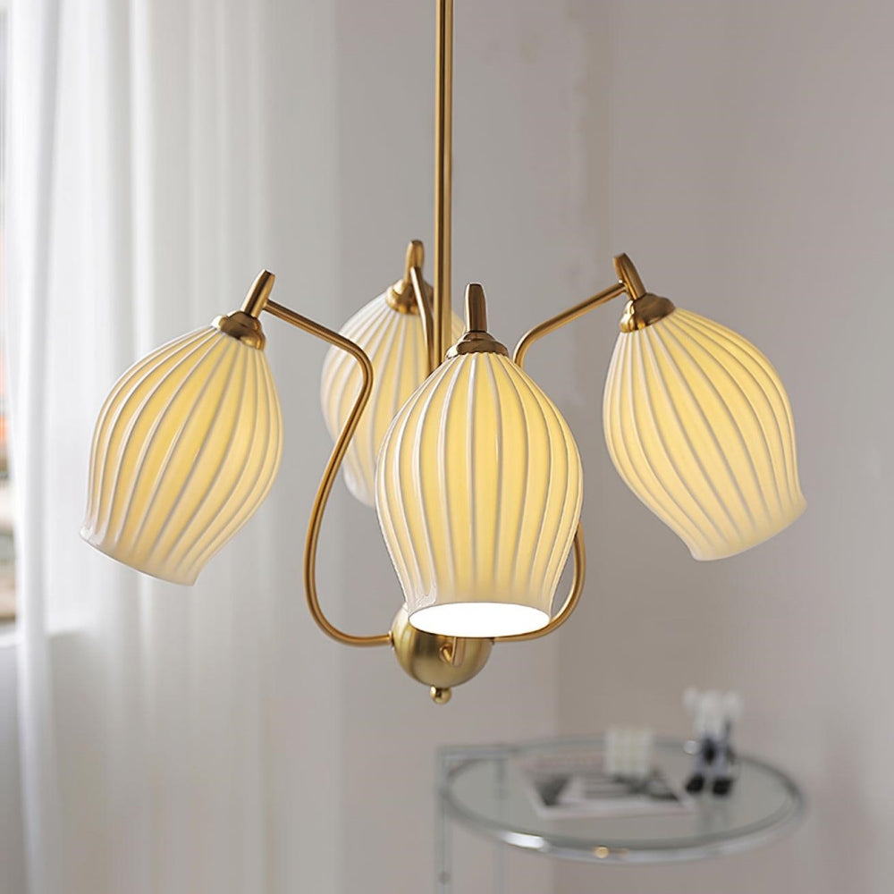 Modern Ceramics Flower shaped Warm Chandelier - Cueteks
