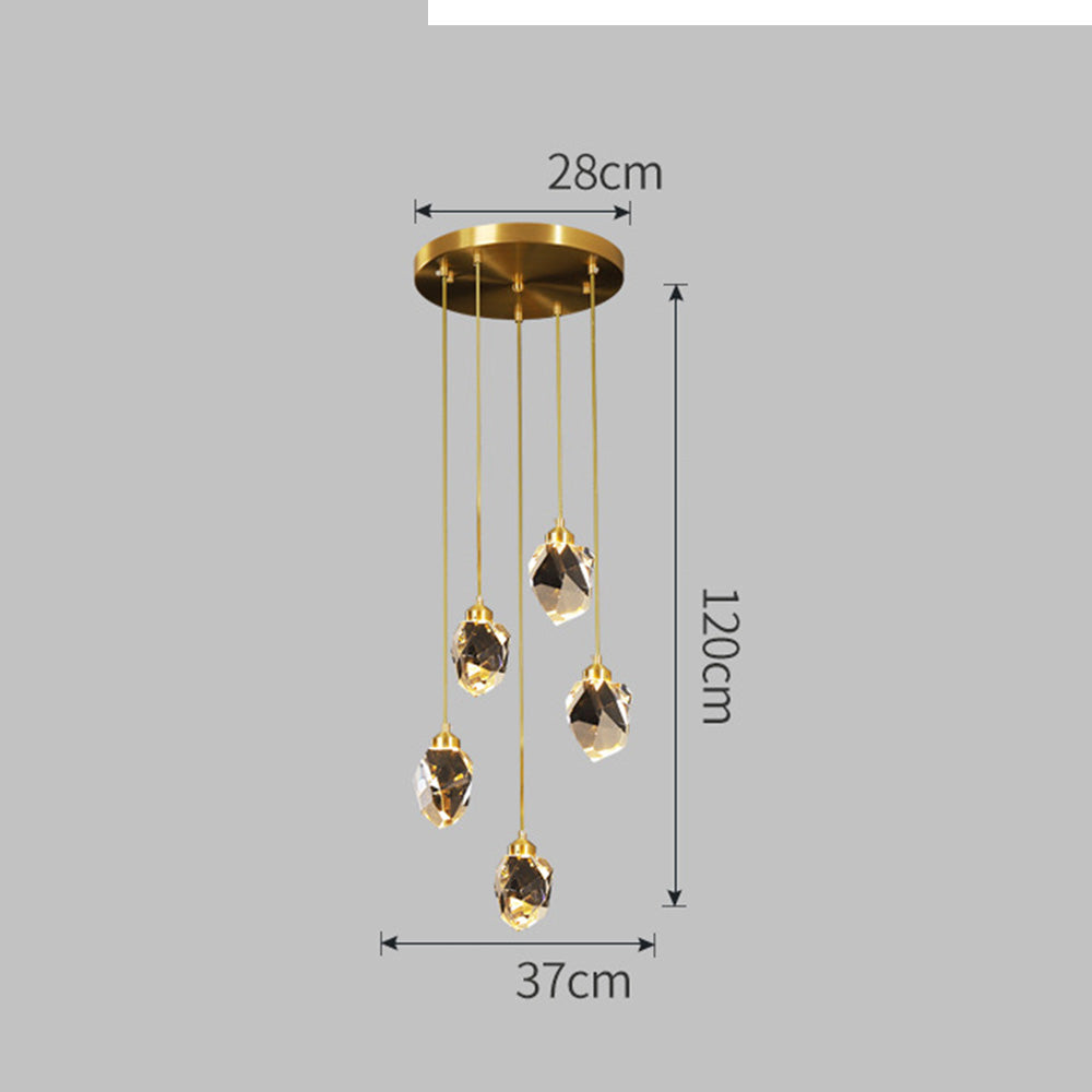 Creative Modern Crystal Gold Raindrop Chandelier - Cueteks