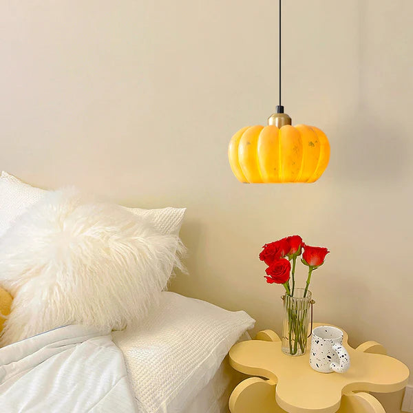 Eco-friendly Resin Pumpkin Pendant Light - Cueteks