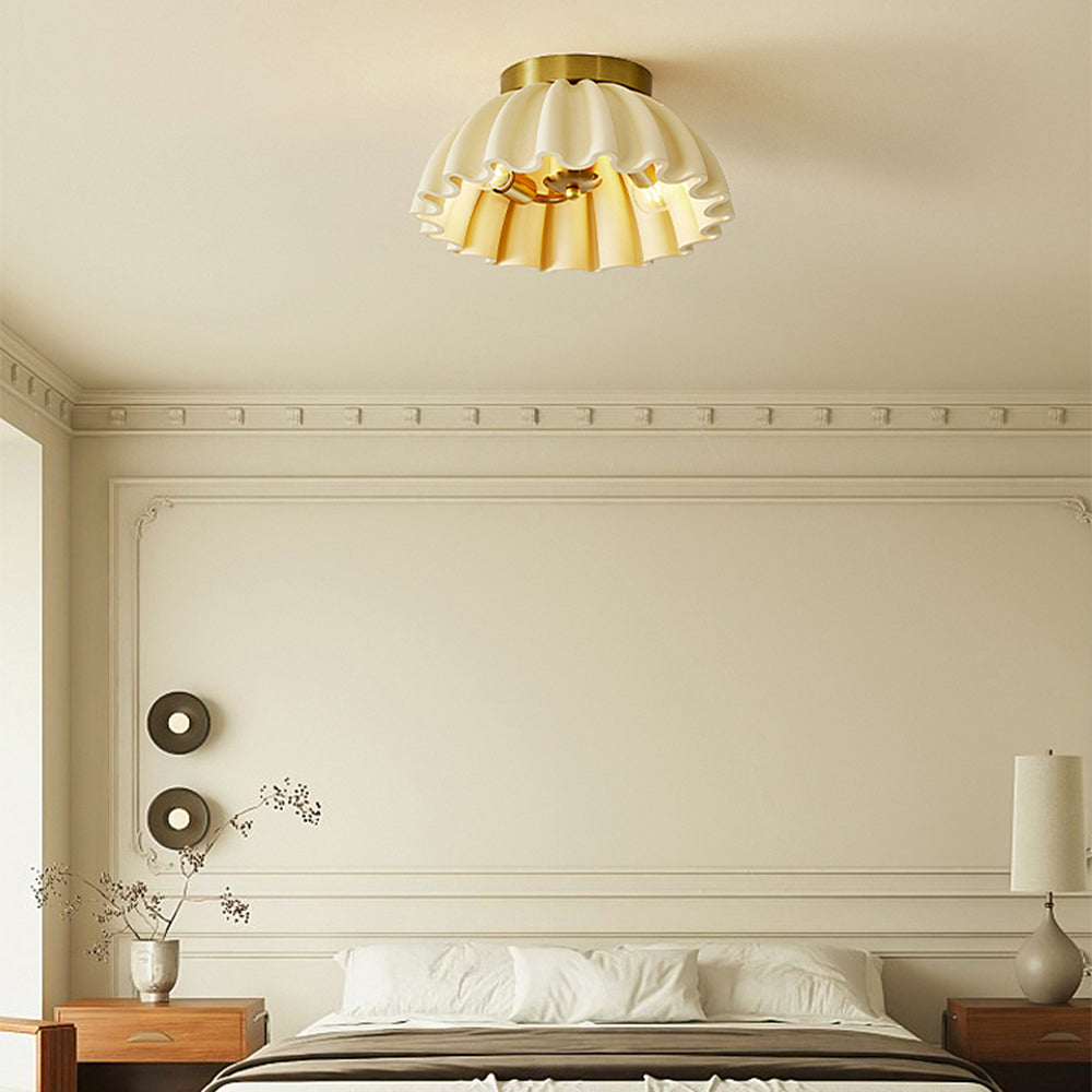 Vintage French Resin Entrance Ceiling Light - Cueteks