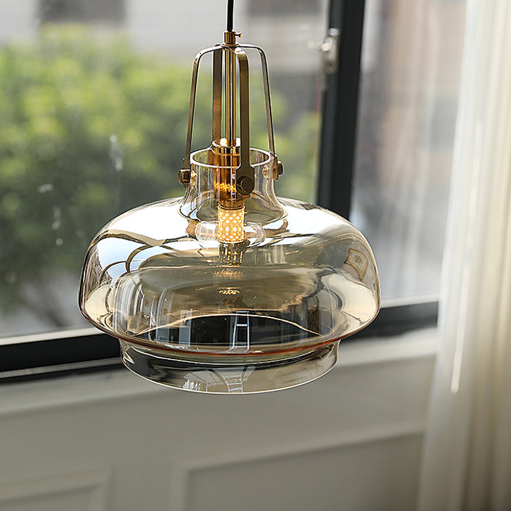 Modern Clear Fish Tank Shaped Glass Pendant Light - Cueteks