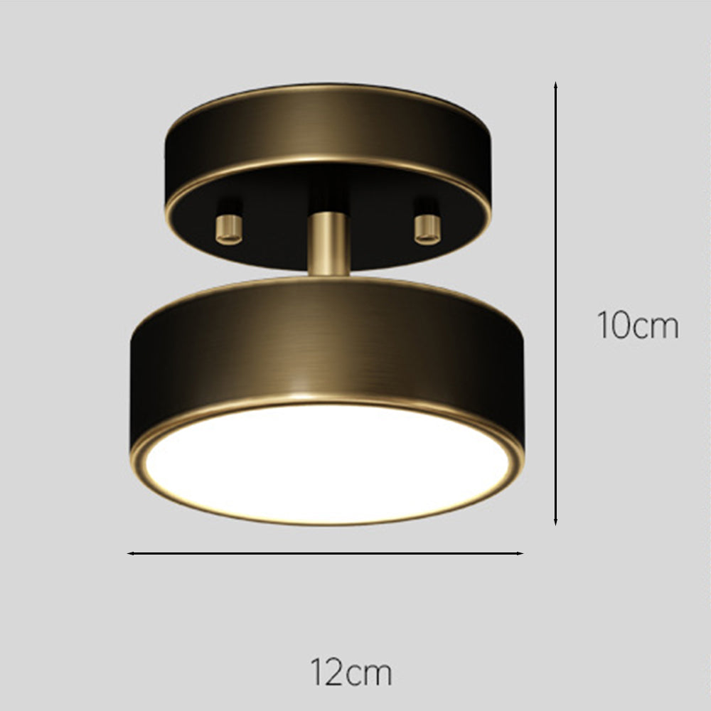 Simple Led Copper Semi Flush Mount Ceiling Light - Cueteks