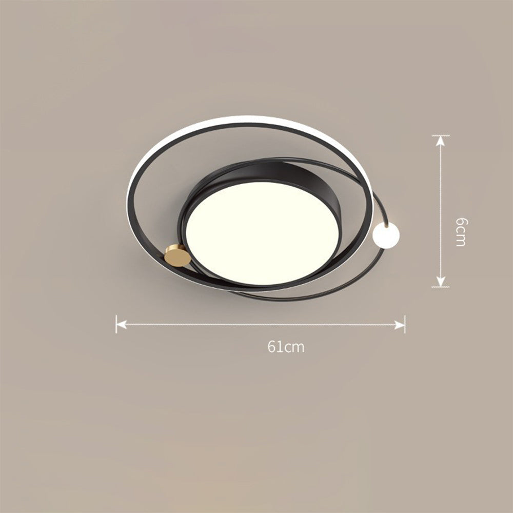 Black ceiling fixture diagram with 61 cm horizontal and 6 cm vertical labels