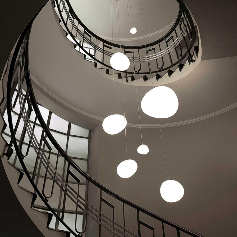 Modern Glass Hanging White Bubble Pendant Lights For Living Room - Cueteks
