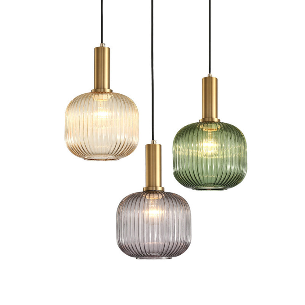 Vintage Stained Glass Lantern Shape Pendant Light - Cueteks